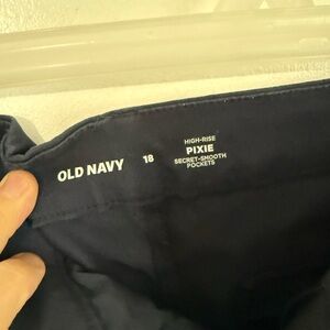 Old Navy Navy Blue High-Rise Pixie Pants